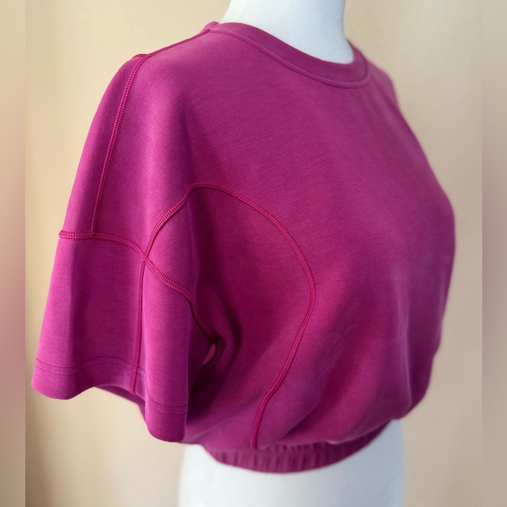 Lululemon Magenta Purple Softstreme Gathered Tee - 6 - Picture 5 of 10